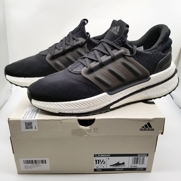 adidas X_Plrboost Trainers Men11.5 Black White ID9432 Low Top Athletic Sneaker